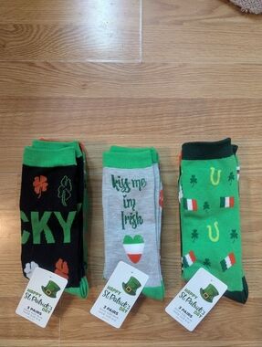 St. Patrick's Day Socks Irish Themed Lot of 3 packs